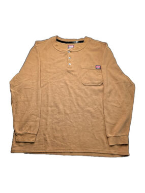 Wrangler Men’s 2XL Waffle Knit Henley Long Sleeve Pocket Workwear